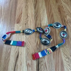 Vintage Southwestern Trinity Buckle Concho 1983 Stamped Belt